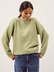 Monsoon Green Tori Oversized Tipped Jumper - Image 4 of 5