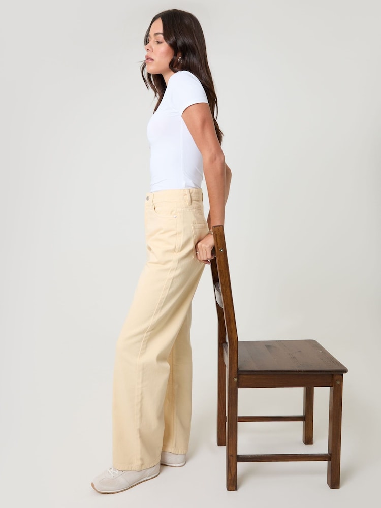 Threadbare Yellow Straight Leg Jeans - Image 5 of 5