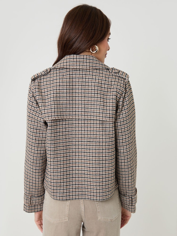 Threadbare Check Faux Wool Cropped Jacket - Bild 2 von 5