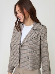 Threadbare Check Faux Wool Cropped Jacket - Bild 4 von 5