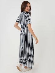 Threadbare Black Crew Neck Jersey Midi Dresses with Patch Pockets 2 Pack - Image 4 of 6