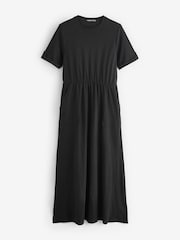 Threadbare Black Crew Neck Jersey Midi Dresses with Patch Pockets 2 Pack - Image 6 of 6