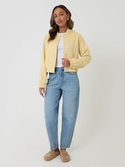 Threadbare Yellow Faux Suede Bomber Jacket - Image 3 of 4