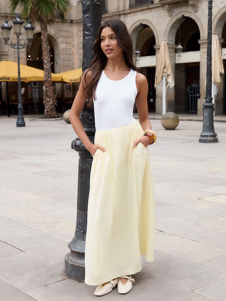 イエロー - Threadbare ギャザーウエスト マキシスカート - 画像 1 / 5