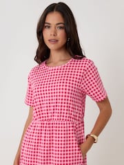 Roz - Rochie midi din jerseu Threadbare cu buzunare - Imaginea 5 din 5