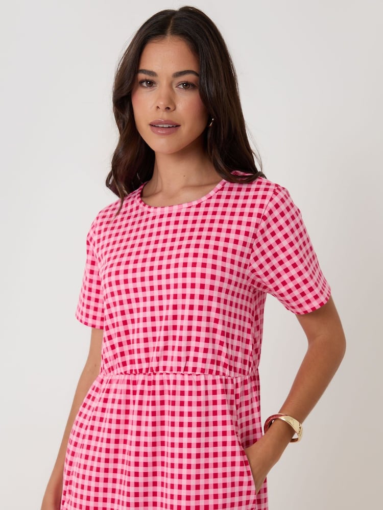 Roz - Rochie midi din jerseu Threadbare cu buzunare - Imaginea 5 din 5