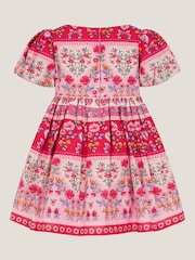 Monsoon Pink Baby Heart Embroidered Floral Print Dress - Image 2 of 3