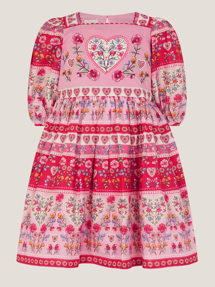 Monsoon Heart Embroidered Floral Print Dress - Imaginea 2 din 4 Monsoon Heart Embroidered Floral Print Dress - Imaginea 2 din 4
