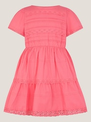 Monsoon Pink Broderie Tiered Dress - Image 2 of 4