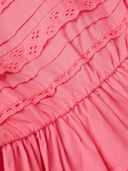 Monsoon Pink Broderie Tiered Dress - Image 4 of 4