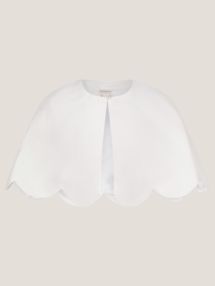 Monsoon White Duchess Scallop Cape - Image 2 of 4 Monsoon White Duchess Scallop Cape - Image 2 of 4