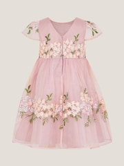 Monsoon Baby Floral Embroidered Organza Party Dress - Image 2 of 3