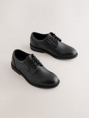 Black Standard Fit (F) Leather Lace-Up School Shoes - Image 1 of 6