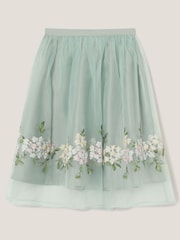 Monsoon Green Floral Embroidered Party Skirt - Image 2 of 4