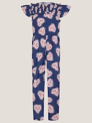 Monsoon Blue Heart Print Smock Jumpsuit - Image 3 of 5