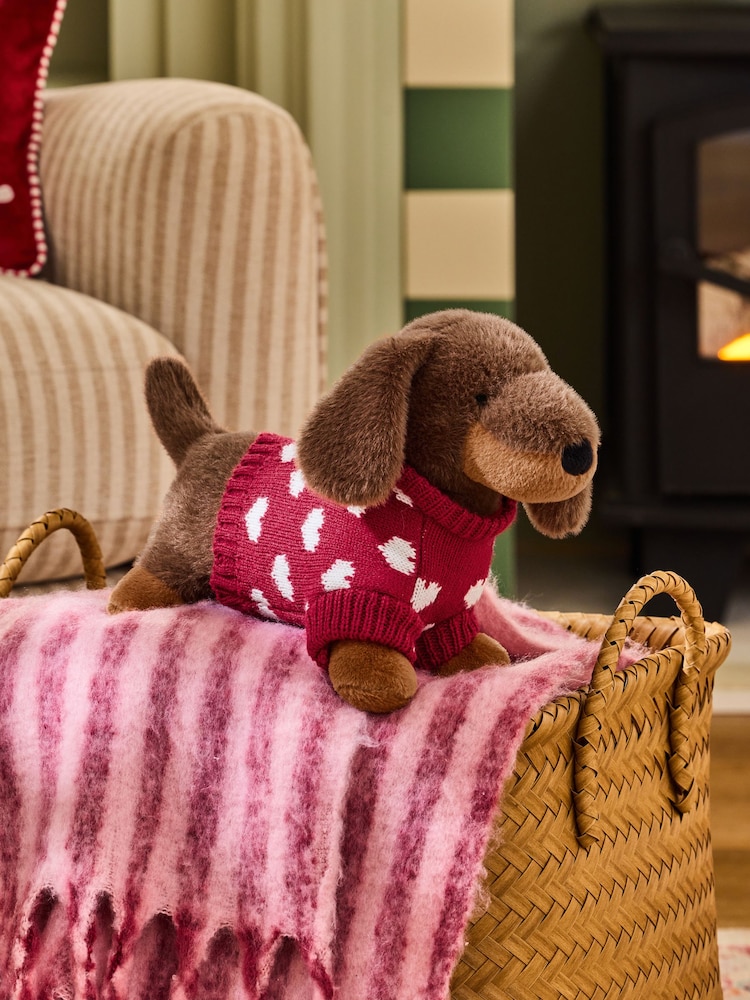 Brown Sausage Dog Soft Toy Hottie - Image 1 of 4 Brown Sausage Dog Soft Toy Hottie - Image 1 of 4