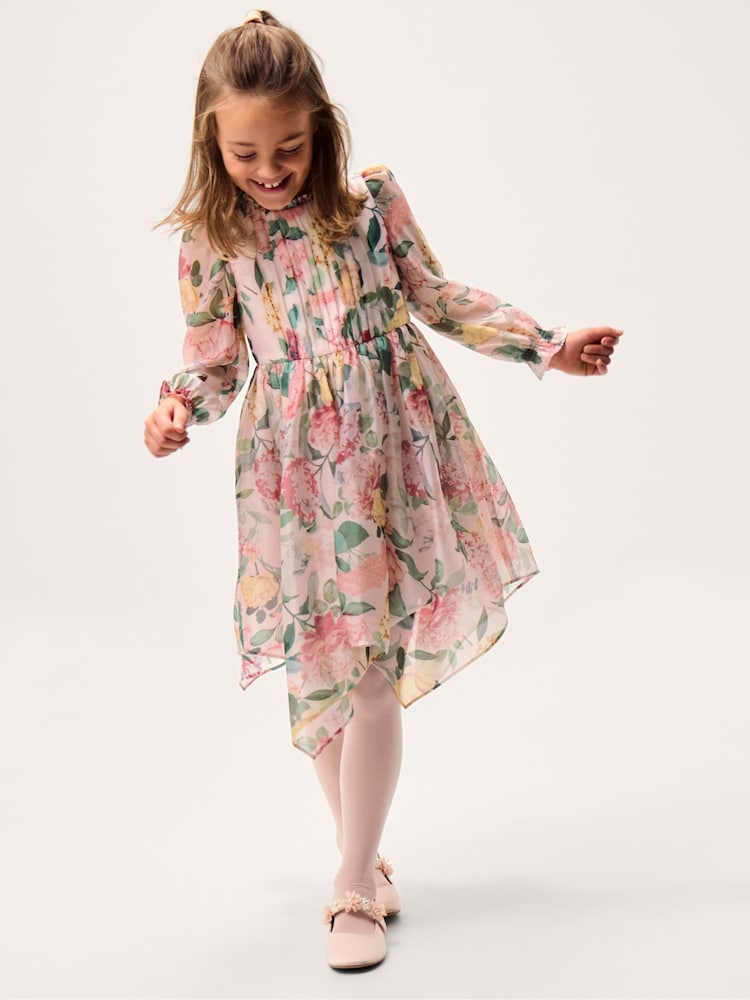 فستان Agnes شيفون بنقشة زهور بأكمام طويلة من Monsoon - صورة 1 من 3