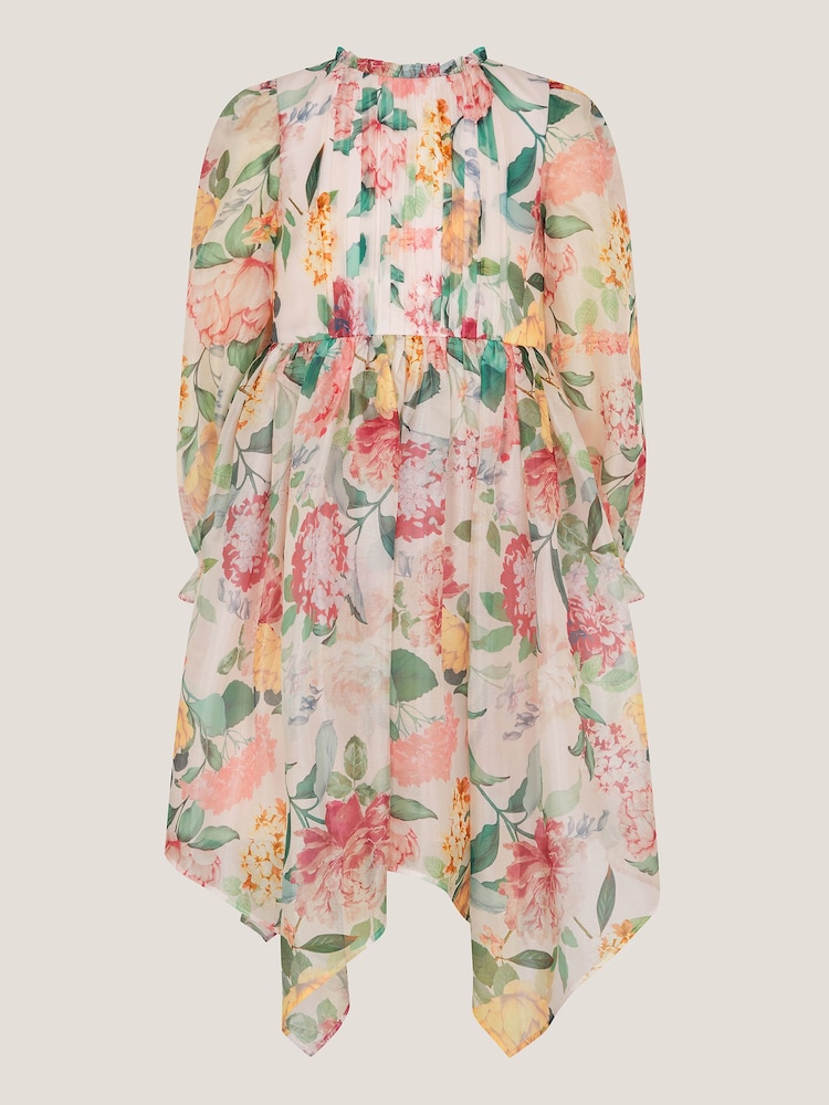 فستان Agnes شيفون بنقشة زهور بأكمام طويلة من Monsoon - صورة 2 من 3