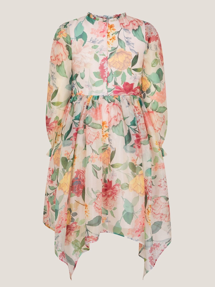 فستان Agnes شيفون بنقشة زهور بأكمام طويلة من Monsoon - صورة 3 من 3