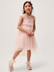Monsoon Pink Gracia Embroidered Yoke Tulle Dress - Image 1 of 4