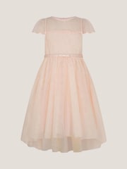 Monsoon Pink Gracia Embroidered Yoke Tulle Dress - Image 2 of 4