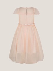 Monsoon Pink Gracia Embroidered Yoke Tulle Dress - Image 3 of 4