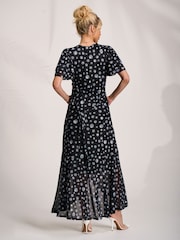 Jolie Moi Black Angel Sleeve Mesh Maxi Dress - Image 2 of 6