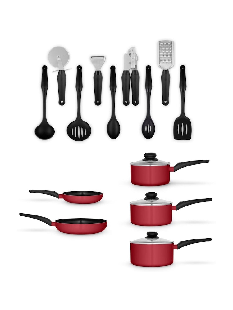 Swan Red Townhouse Cookware and Tool Set 14 Piece - Image 1 of 3