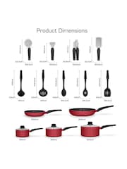 Swan Red Townhouse Cookware and Tool Set 14 Piece - Image 2 of 3