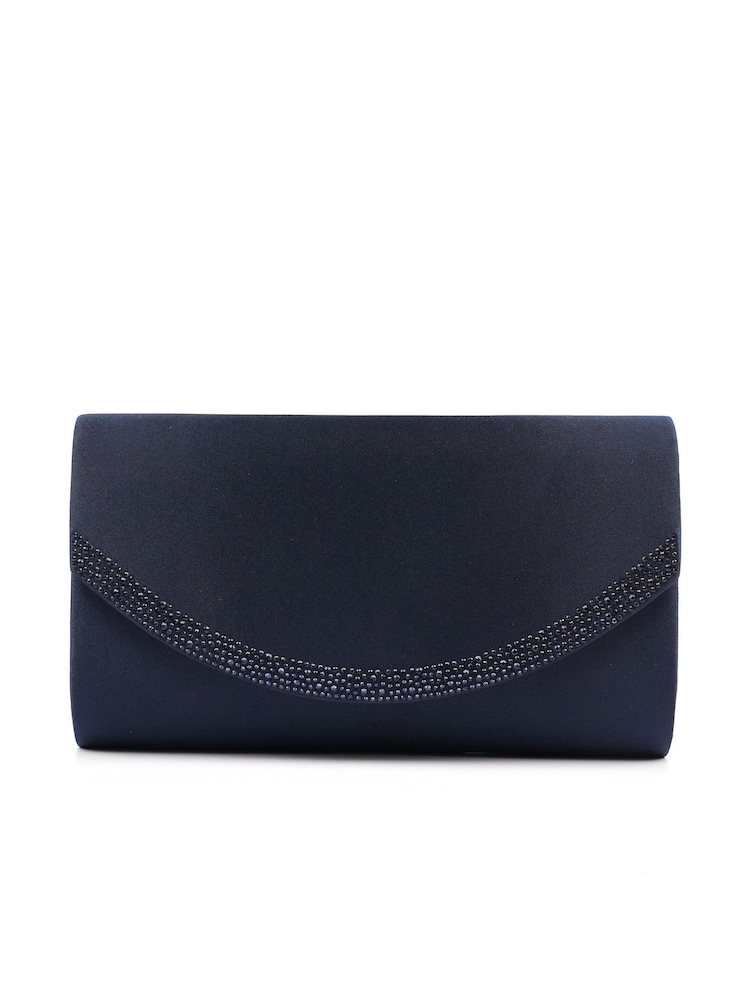 Lunar Blue Lunar Nina Navy Clutch with Detachable Strap - Image 2 of 3 Lunar Blue Lunar Nina Navy Clutch with Detachable Strap - Image 2 of 3
