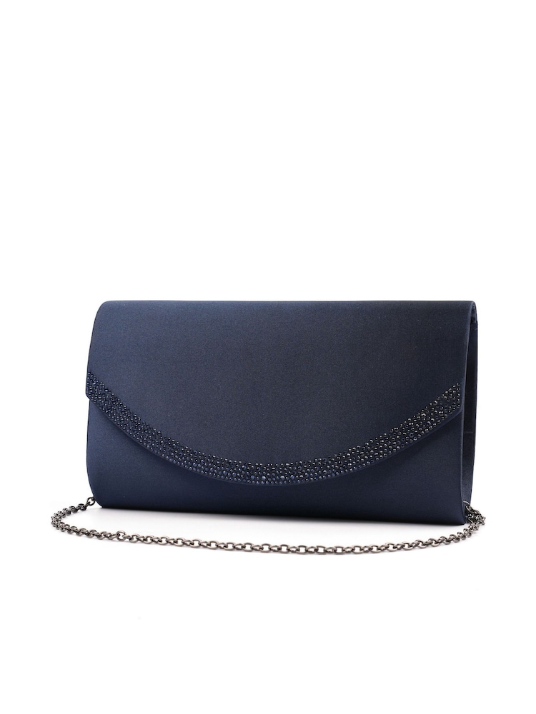 Lunar Blue Lunar Nina Navy Clutch with Detachable Strap - Image 3 of 3 Lunar Blue Lunar Nina Navy Clutch with Detachable Strap - Image 3 of 3