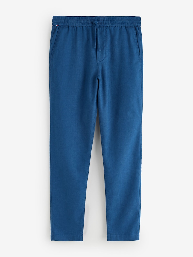 Tommy Hilfiger Blue Harlem Tapered Leg Linen Blend Chinos - Image 1 of 1