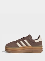 adidas Originals Brown/White Gazelle Bold Junior Trainers - Image 3 of 8