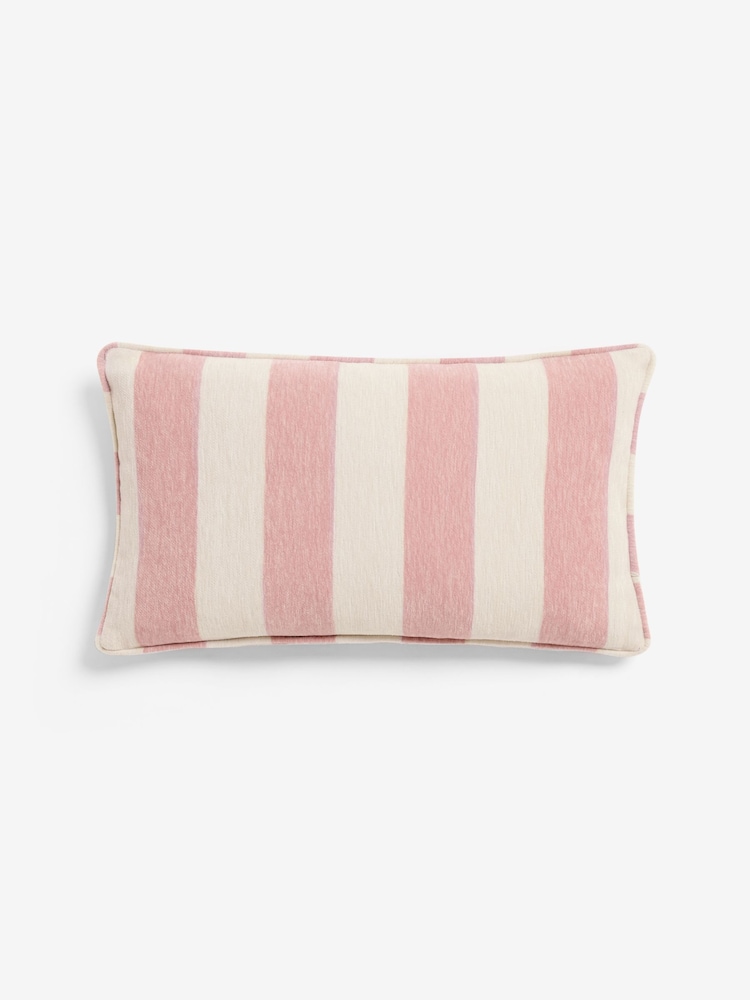 Light Pink 50 x 30cm Chenille Stripe Cushion - Image 1 of 2 Light Pink 50 x 30cm Chenille Stripe Cushion - Image 1 of 2