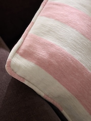 Light Pink 50 x 30cm Chenille Stripe Cushion - Image 3 of 5