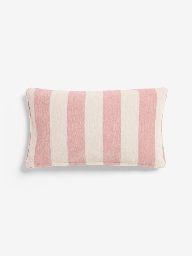 Light Pink 50 x 30cm Chenille Stripe Cushion - Image 5 of 5
