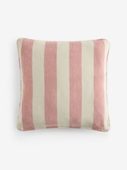 Light Pink 50 x 50cm Chenille Stripe Cushion - Image 5 of 5