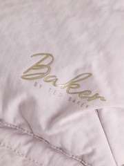 Baker by Ted Baker Lilac Purple Shower Resistant Bow Sleeve Padded Coat - Image 13 of 16