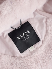 Baker by Ted Baker Lilac Purple Shower Resistant Bow Sleeve Padded Coat - Image 15 of 16