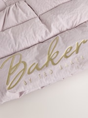 Baker by Ted Baker Lilac Purple Shower Resistant Bow Sleeve Padded Coat - Image 16 of 16