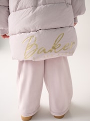 Baker by Ted Baker Lilac Purple Shower Resistant Bow Sleeve Padded Coat - Image 7 of 7