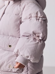 Baker by Ted Baker Lilac Purple Shower Resistant Bow Sleeve Padded Coat - Image 8 of 16