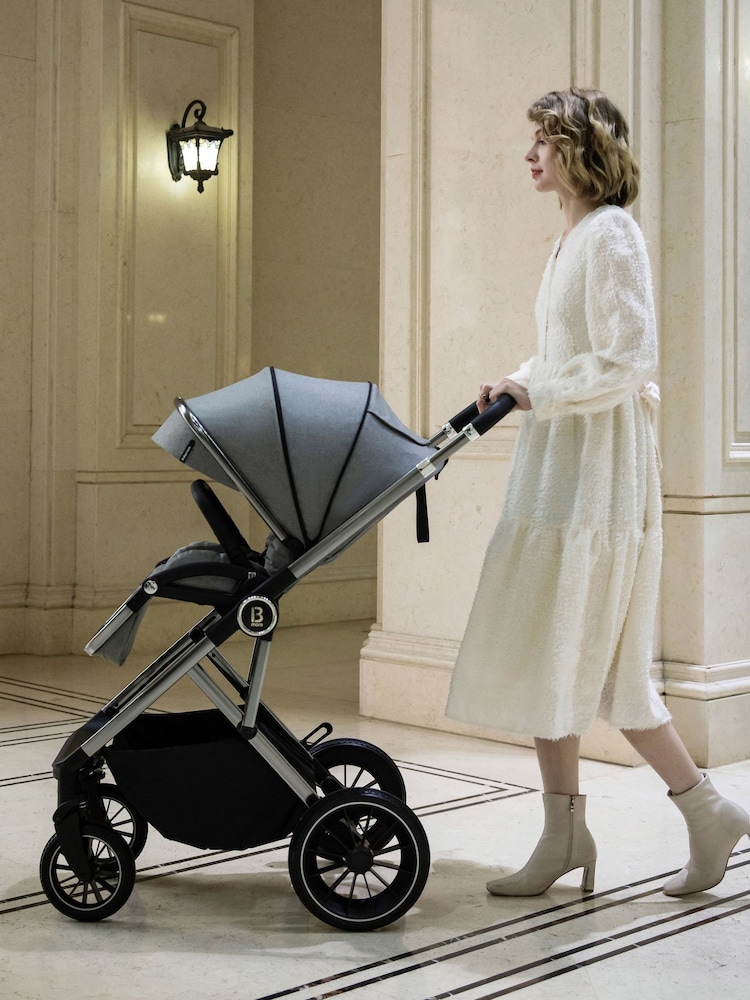 Babymore Pearl Grey Chia Travel System Coco with Base - Image 2 of 6 Babymore Pearl Grey Chia Travel System Coco with Base - Image 2 of 6