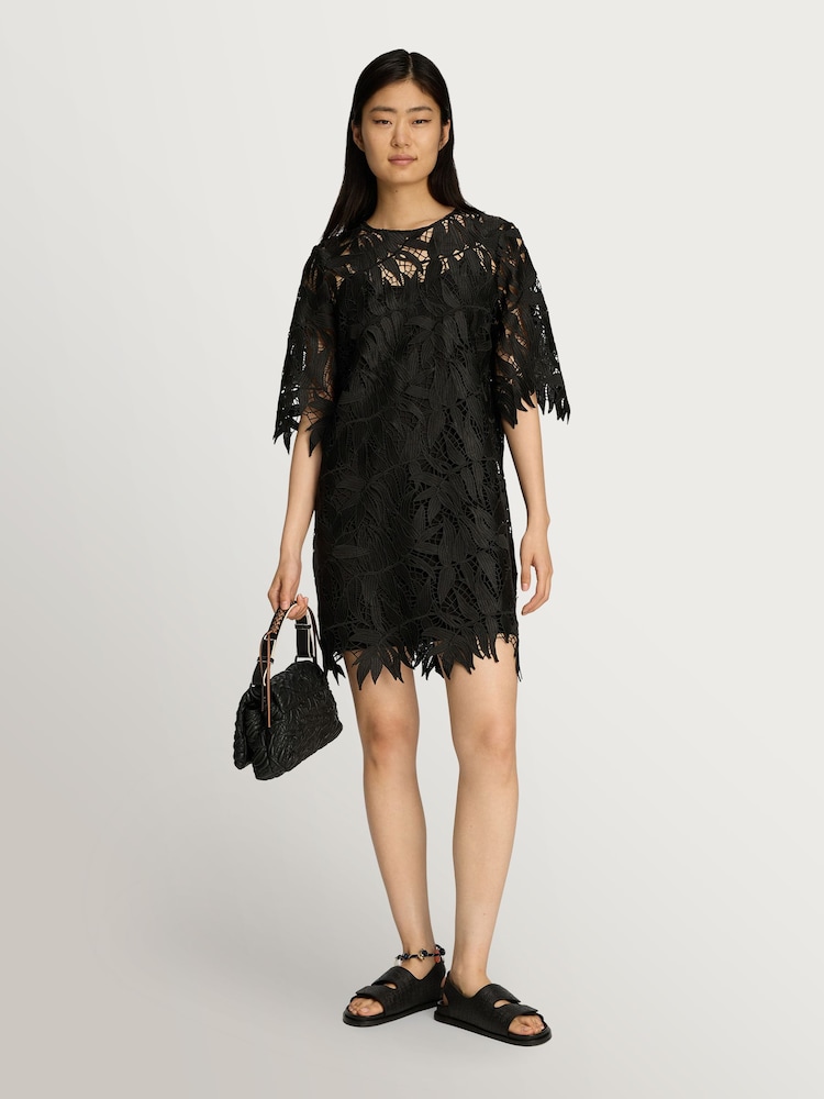 MUNTHE Black Bisol Floral Lace Mini Dress - Image 1 of 7