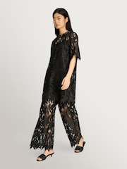 MUNTHE Black Bisol Floral Lace Mini Dress - Image 3 of 7