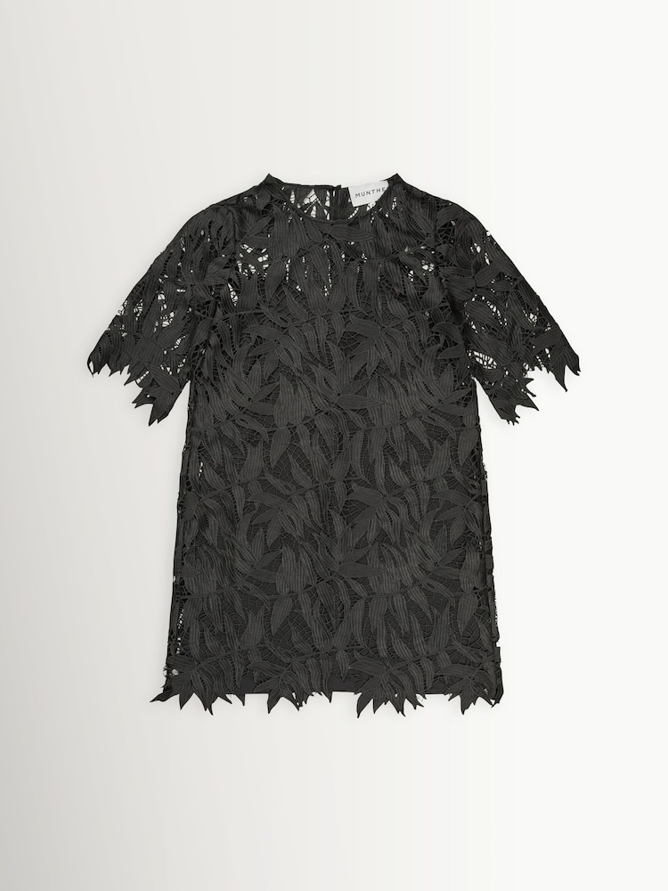 MUNTHE Black Bisol Floral Lace Mini Dress - Image 7 of 7