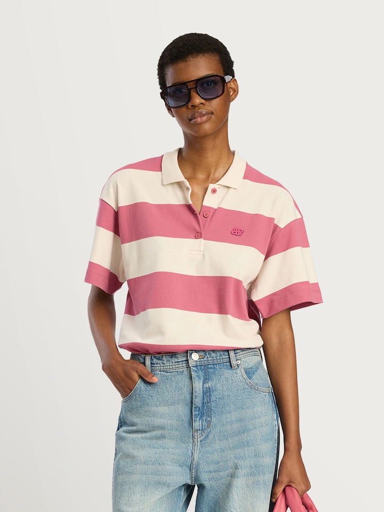 MUNTHE Pink Stripe Baelfire Polo Shirt - Image 1 of 5