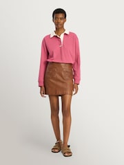 Pink Becent Long Sleeve Cotton Polo Shirt - Imagen 1 de 5