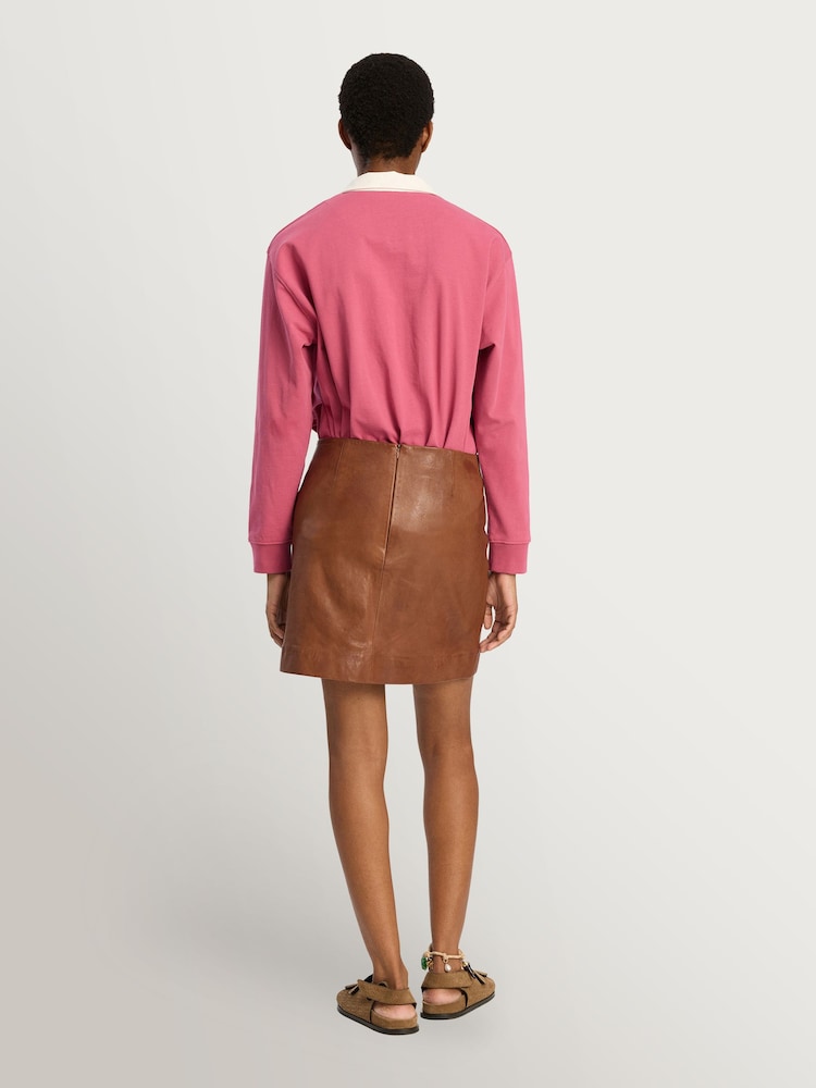 Pink Becent Long Sleeve Cotton Polo Shirt - Imagen 2 de 5