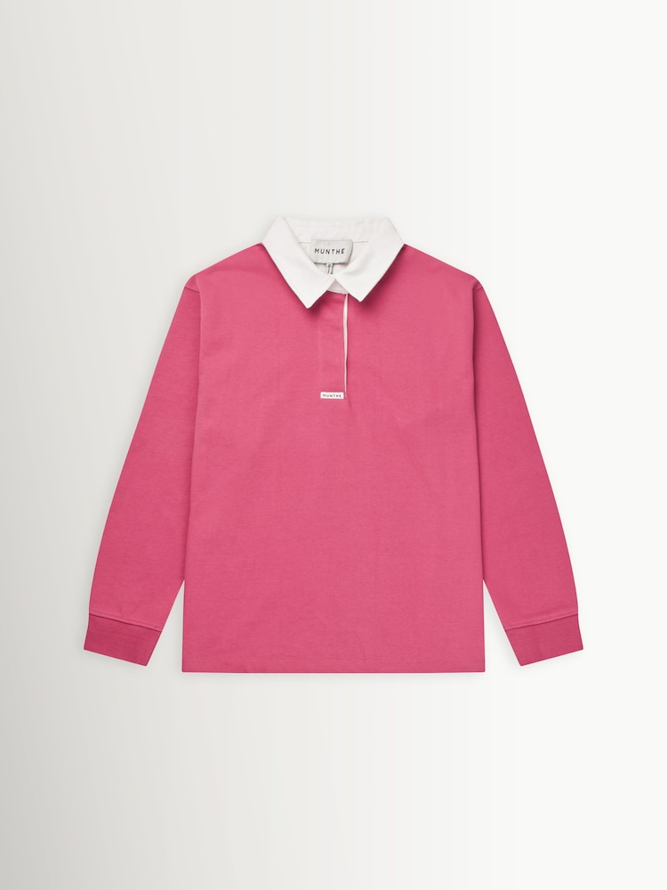 Pink Becent Long Sleeve Cotton Polo Shirt - Imagen 5 de 5